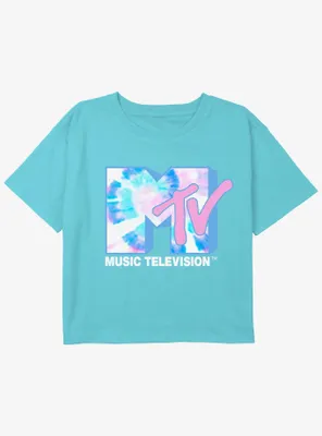 MTV  Tie-Dye Logo Girls Youth Crop T-Shirt