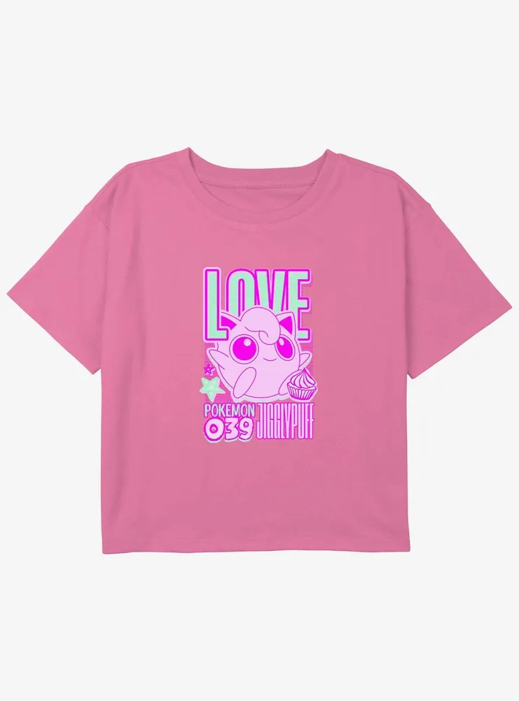 Pokemon Love Jigglypuff Girls Youth Crop T-Shirt