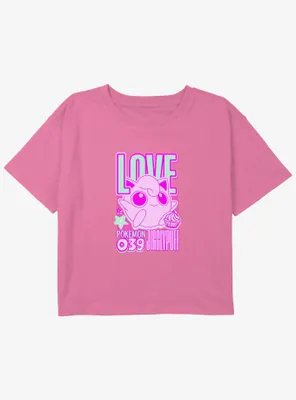 Pokemon Love Jigglypuff Girls Youth Crop T-Shirt
