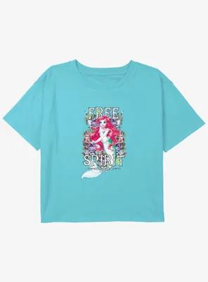 Disney The Little Mermaid Free Spirit Ariel Girls Youth Crop T-Shirt