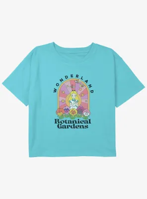 Disney Alice Wonderland Botanical Gardens Girls Youth Crop T-Shirt