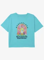 Disney Alice Wonderland Botanical Gardens Girls Youth Crop T-Shirt