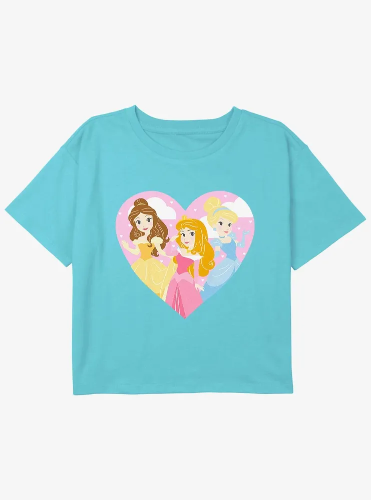 Disney Beauty and the Beast Castle Princess Girls Youth Crop T-Shirt