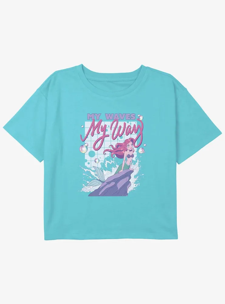 Disney The Little Mermaid My Waves Girls Youth Crop T-Shirt