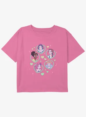 Disney The Little Mermaid Hearts And Princesses Girls Youth Crop T-Shirt