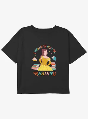 Disney Beauty and the Beast I Would Rather Be Reading Girls Youth Crop T-Shirt