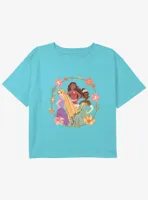 Disney Moana Rapunzel Tiana Pose Girls Youth Crop T-Shirt