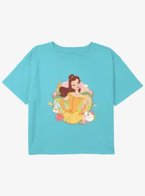 Disney Beauty And the Beast Belle Mrs. Potts Chip Girls Youth Crop T-Shirt