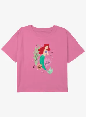 Disney The Little Mermaid Ariel Thinking Girls Youth Crop T-Shirt
