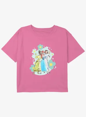 Disney Beauty and the Beast Friendship Princess Girls Youth Crop T-Shirt