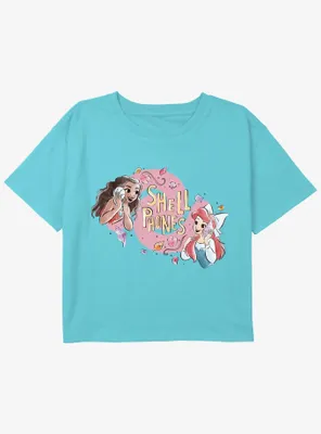 Disney The Little Mermaid Shell Phones Girls Youth Crop T-Shirt