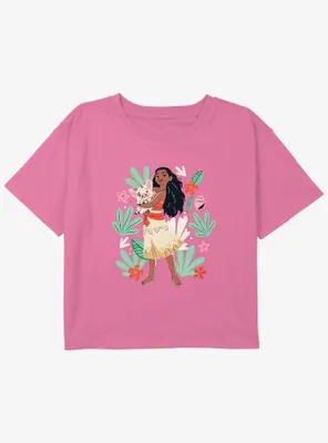 Disney Moana And Pua Girls Youth Crop T-Shirt