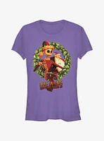 Disney The Nightmare Before Christmas Peace On Earth Jack & Santa Wreath Girls T-Shirt