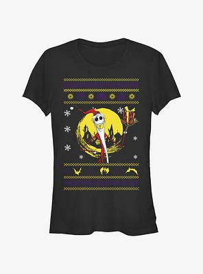 Disney The Nightmare Before Christmas Jack Ugly Holidays Style Girls T-Shirt