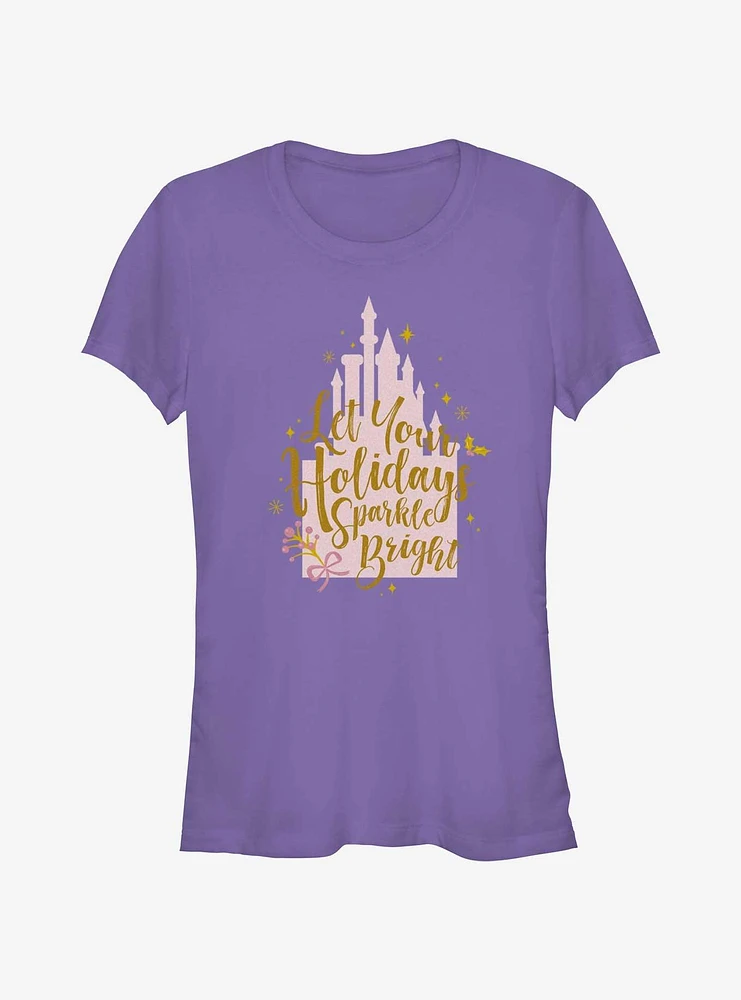 Disney Princesses Holidays Sparkle Bright Girls T-Shirt