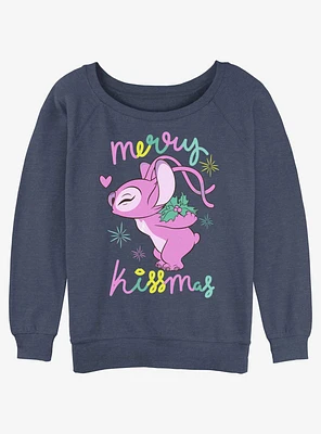 Disney Lilo & Stitch Kissmas Angel Girls Slouchy Sweatshirt