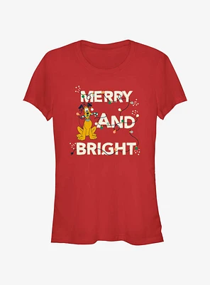 Disney Pluto Merry And Bright Girls T-Shirt