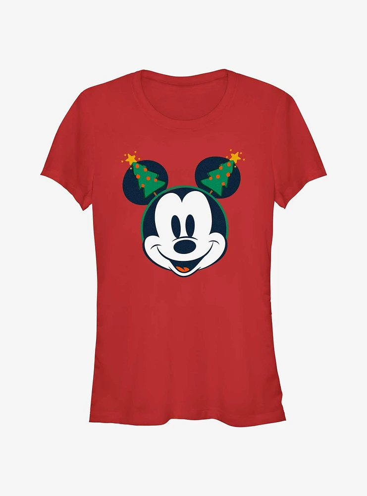 Disney Mickey Mouse Classic Christmas Tree Ears Girls T-Shirt