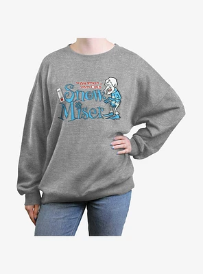 The Year Without a Santa Claus Snow Miser Badge Girls Oversized Sweatshirt
