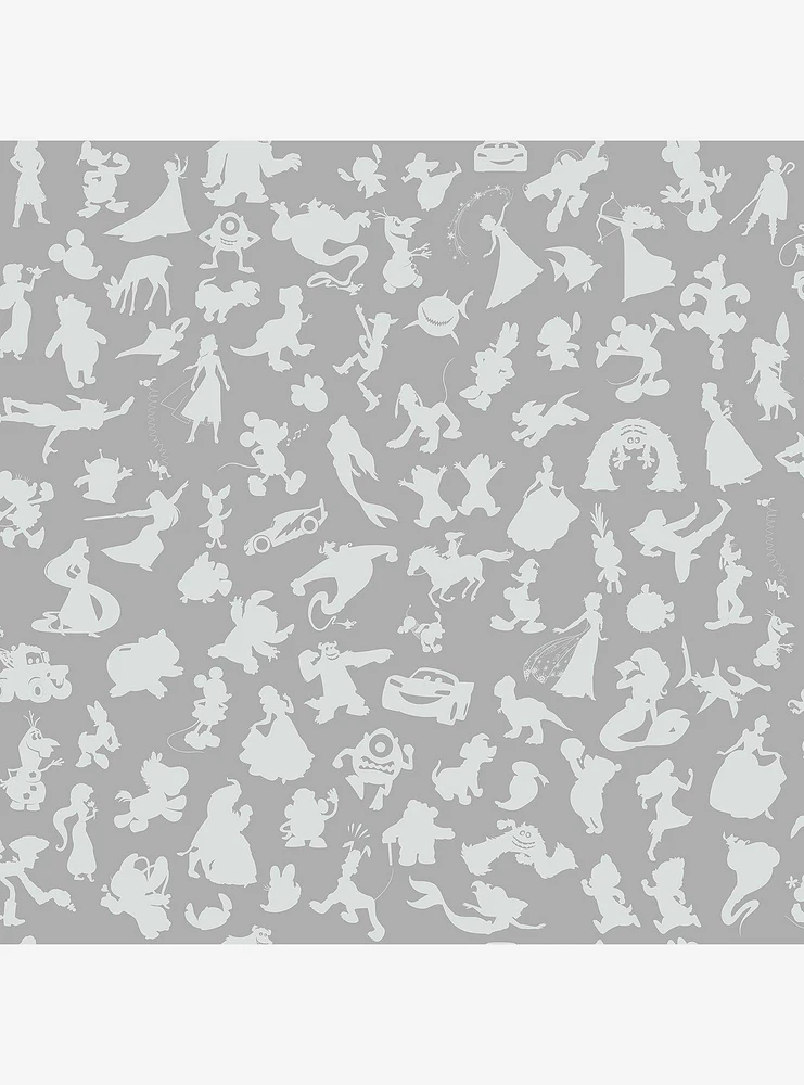 Disney100 Characters Silver Peel and Stick Wallpaper