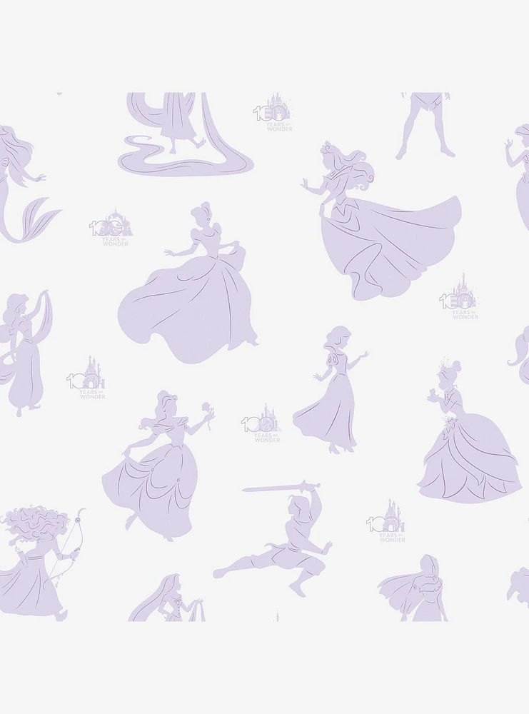 Disney100 Princesses Purple Peel and Stick Wallpaper