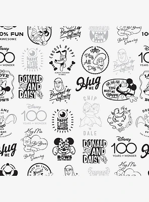 Disney100 Icons Black Peel and Stick Wallpaper