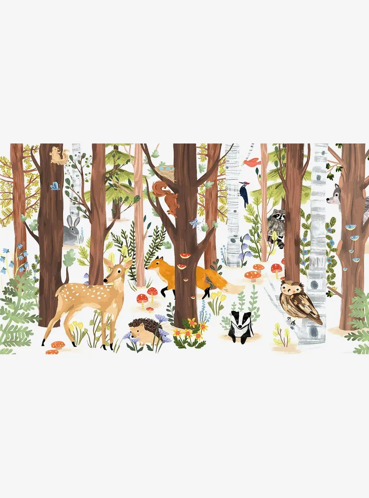 Forest Animal Hide and Seek Peel and Stick Wall Mural