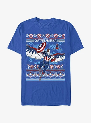 Marvel Captain America Sam Wilson Ugly Holiday T-Shirt