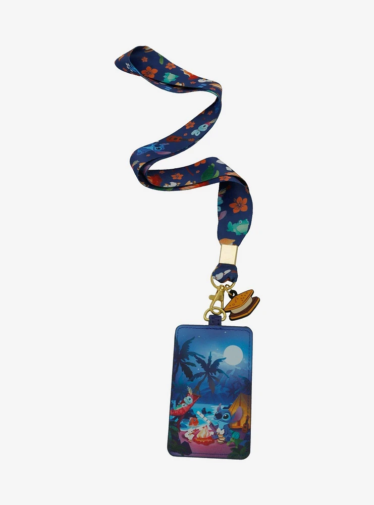 Loungefly Disney Stitch Scrump Camp Lanyard With Cardholder