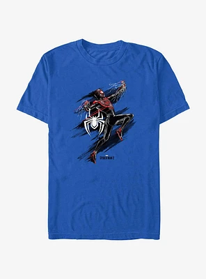 Marvel Spider-Man 2 Game Miles Morales Action Portrait T-Shirt