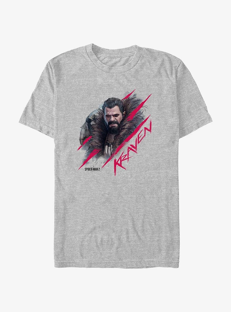 Marvel Spider-Man 2 Game Kraven Scratch Portrait T-Shirt