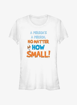 Dr. Seuss A Perosn's Person No Matter How Small Girls T-Shirt