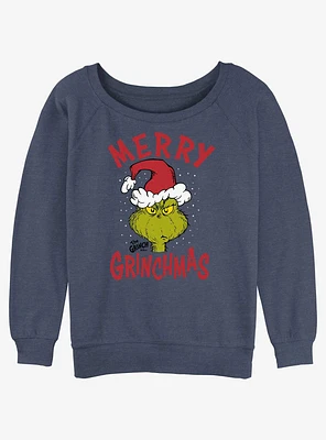 Dr. Seuss Merry Grinchmas Girls Slouchy Sweatshirt