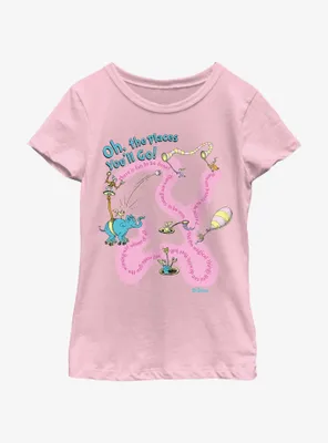 Dr. Seuss Journeying The Places You'll Go Youth Girls T-Shirt