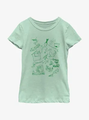 Dr. Seuss Green Eggs And Ham Icons Youth Girls T-Shirt