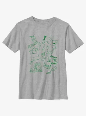 Dr. Seuss Green Eggs And Ham Icons Youth T-Shirt