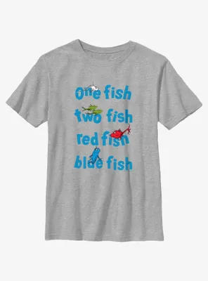 Dr. Seuss One Fish Two Red Blue Youth T-Shirt