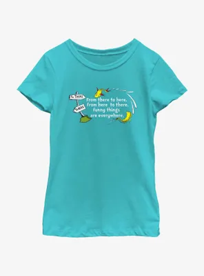 Dr. Seuss From Here To Everywhere Youth Girls T-Shirt