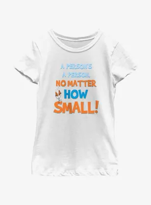Dr. Seuss A Perosn's Person No Matter How Small Youth Girls T-Shirt