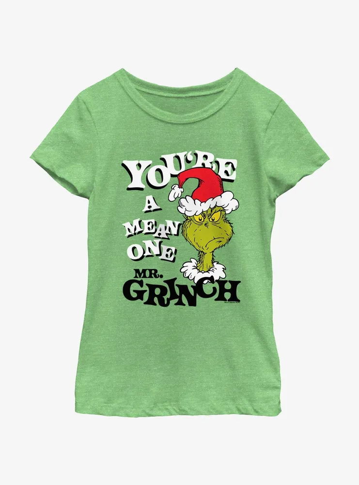 Dr. Seuss You're A Mean One Mr. Grinch Youth Girls T-Shirt