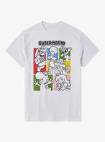 Super Mario Grid Outline Boyfriend Fit Girls T-Shirt