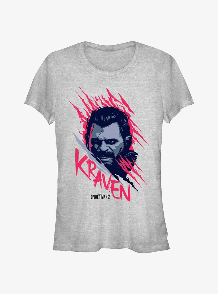 Marvel Spider-Man 2 Game Kraven Face Girls T-Shirt