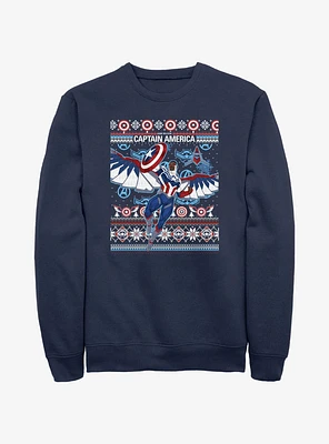 Marvel Captain America Sam Wilson Ugly Holiday Sweatshirt