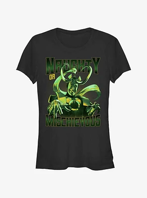 Marvel Loki Naughty Or Mischievous Girls T-Shirt