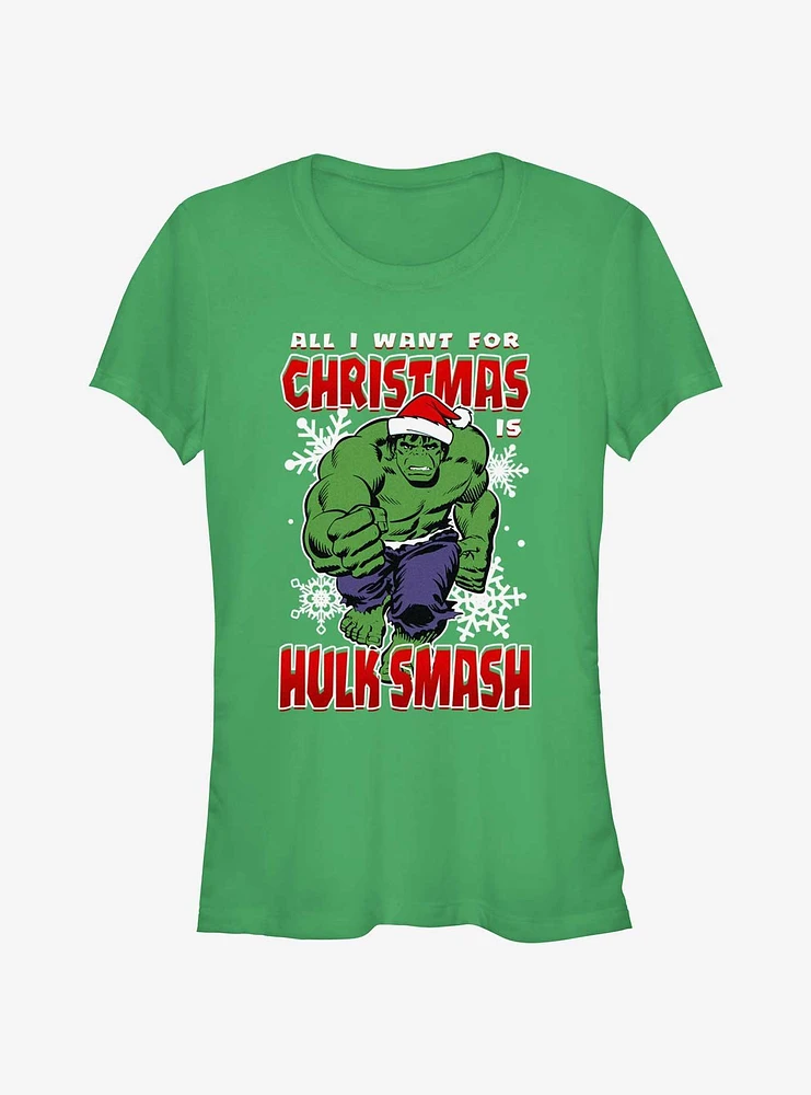 Marvel The Hulk Christmas Smash Girls T-Shirt