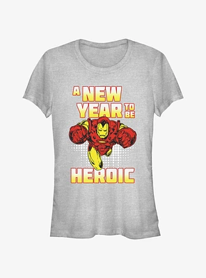 Marvel Iron Man New Year To Be Heroic Girls T-Shirt