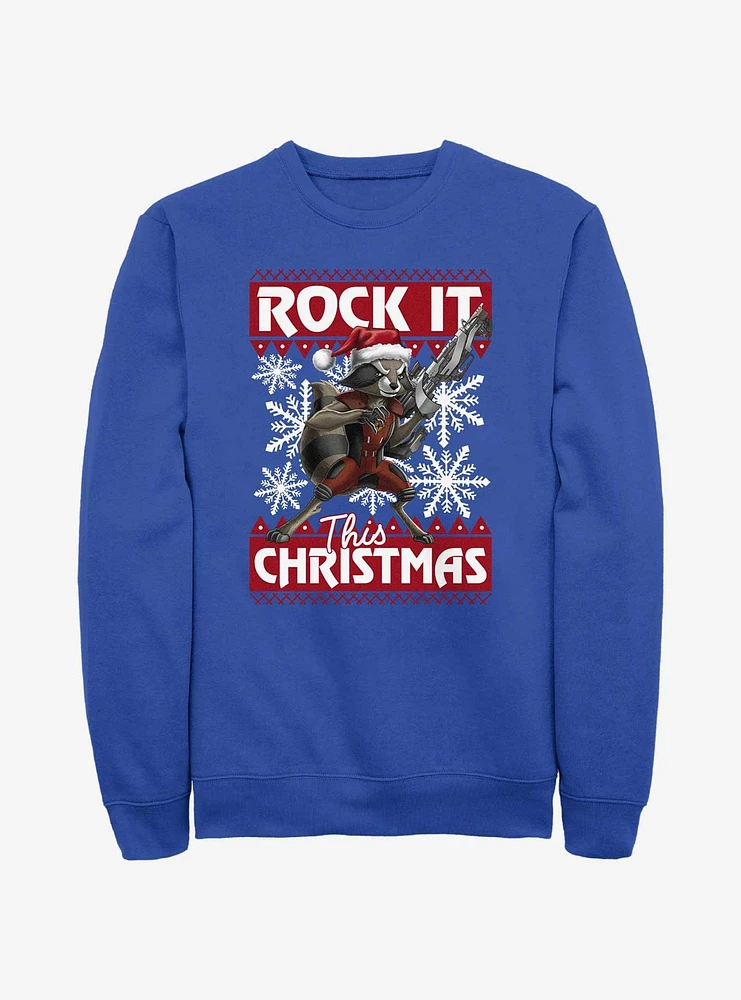 Marvel Guardians Of The Galaxy Rocket Ugly Holiday Sweatshirt