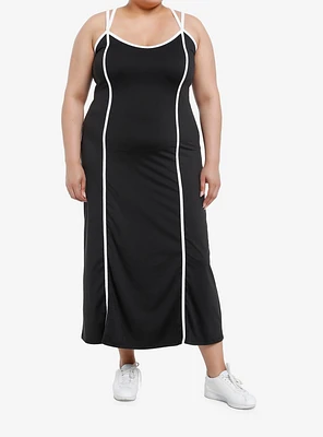 Sweet Society Black & White Stripe Slim Fit Maxi Dress Plus