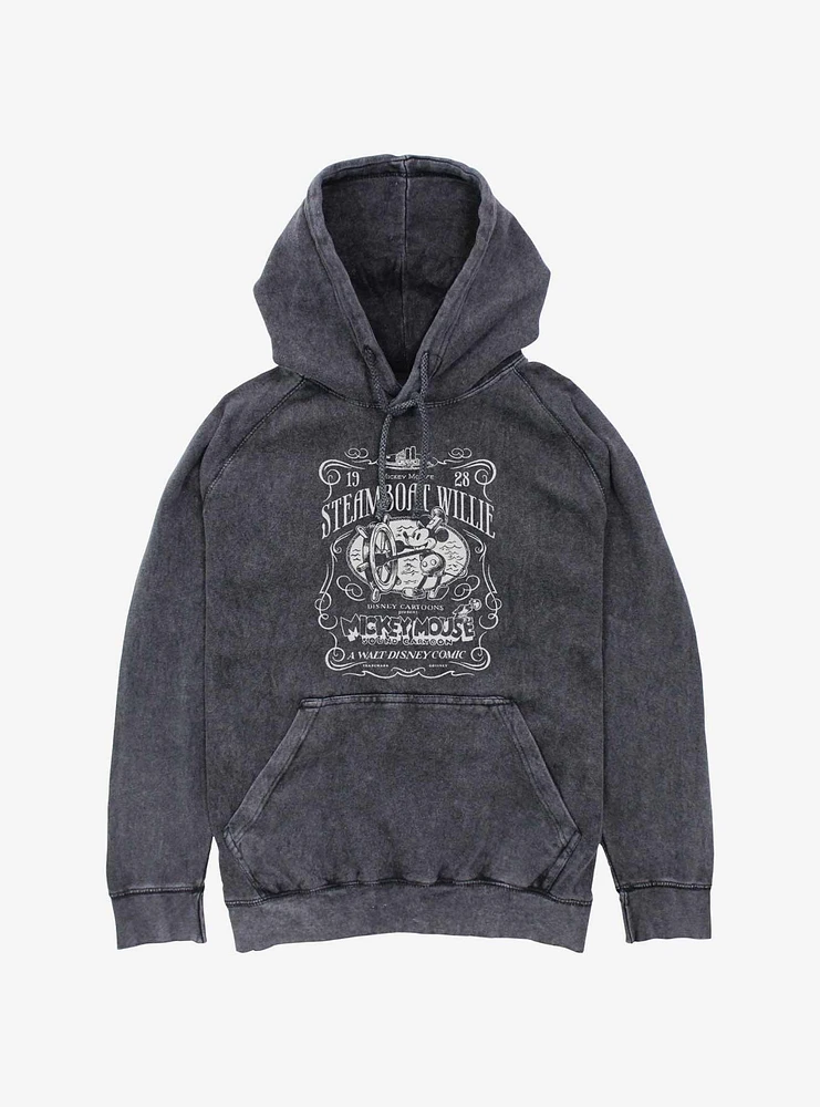 Disney 100 Mickey Mouse Steamboat Mineral Wash Hoodie