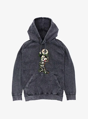 Disney 100 Mickey Mouse Skeleton Mineral Wash Hoodie